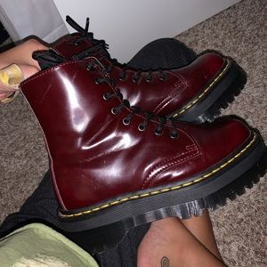 platform. cherry doc martens (vegan leather)